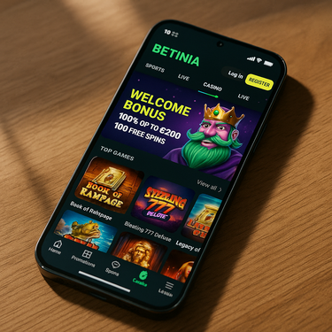 Betinia - Mobile Casino Platform - Responsive Gaming Experience